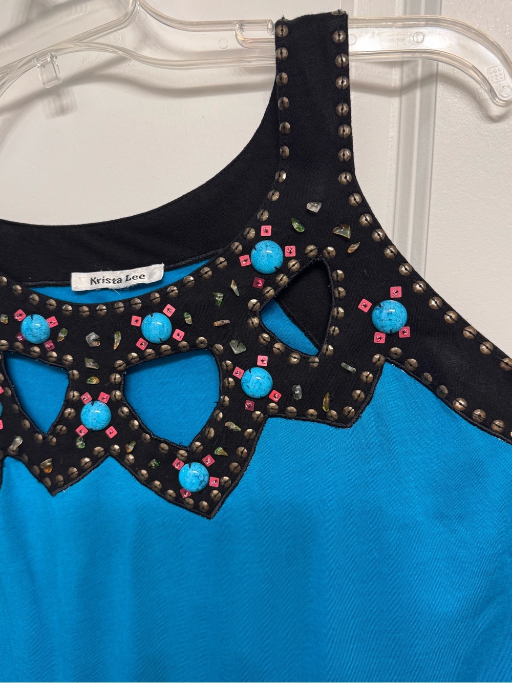 Vibrant Blue Embellished Krista Lee dress/cover-up.